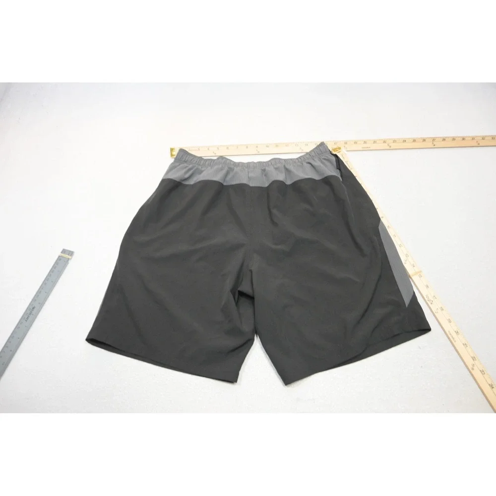 Nike Swim Trunks Men XL Black Grey Mesh Lined Drawstring Pockets Excellent